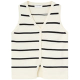 Compañía Fantástica - 61C10409 – Chaleco 100% viscosa con estampado de rayas blanco y negro - Mujer