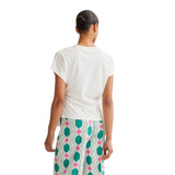Compañía Fantástica - 61C11023 – Camiseta blanca 100% algodón con nudo lateral – Mujer