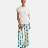 Compañía Fantástica - 61C11023 – Camiseta blanca 100% algodón con nudo lateral – Mujer