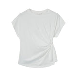 Compañía Fantástica - 61C11023 – Camiseta blanca 100% algodón con nudo lateral – Mujer