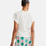 Compañía Fantástica - 61C11023 – Camiseta blanca 100% algodón con nudo lateral – Mujer