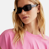 Compañía Fantástica - 61C11024 – Camiseta rosa 100% algodón con nudo lateral – Mujer