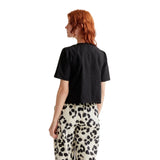 Compañía Fantástica - 61C11033 – Top negro 100% algodón con botones de corazones - Mujer