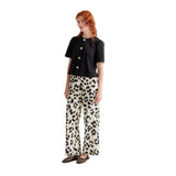Compañía Fantástica - 61C11033 – Top negro 100% algodón con botones de corazones - Mujer