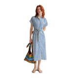Vestido azul Compañía Fantástica midi camisero mujer Konestilochic
