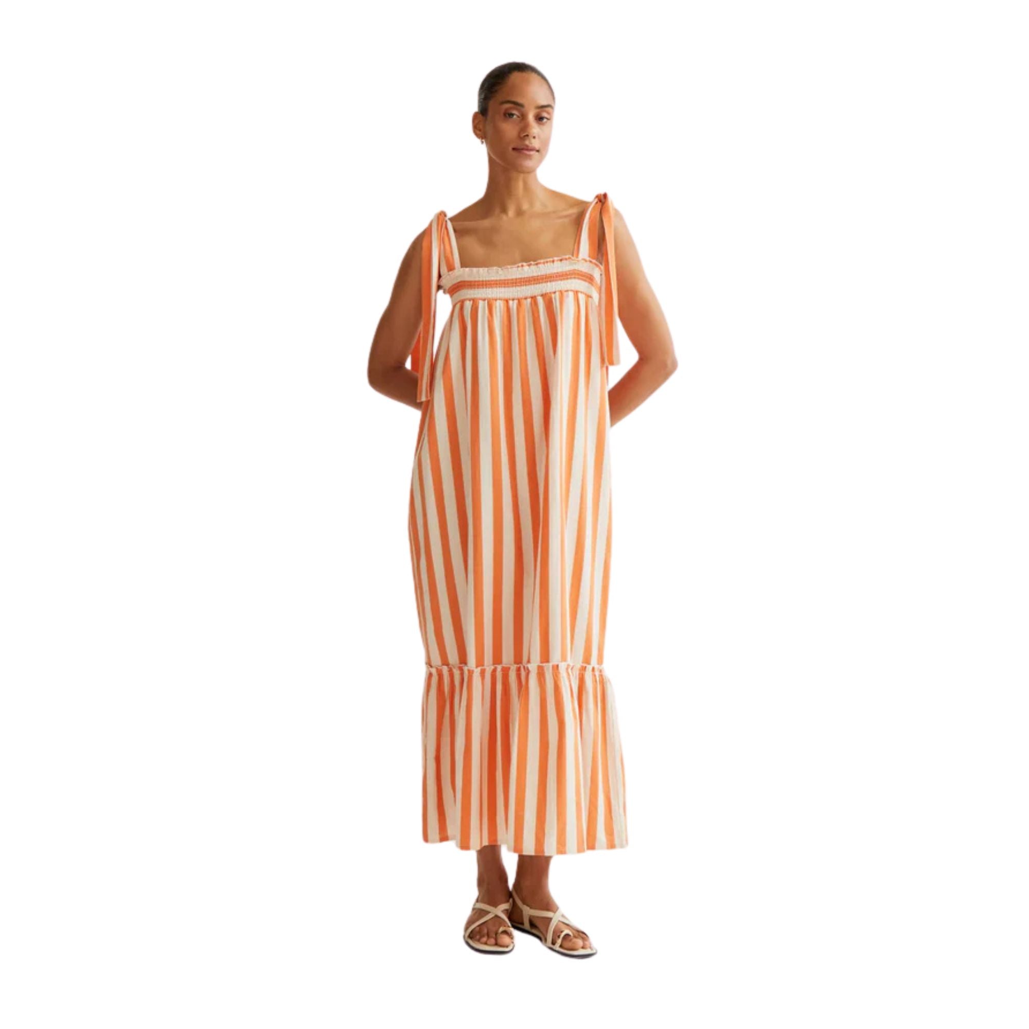 Vestido largo naranja Compañía Fantástica verano Konestilochic