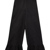 Compañía Fantástica - 61C43042 – Pantalones negros 100% algodón con cintura elástica de tiro alto - Mujer