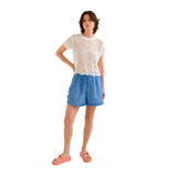 Top blanco calado Compañía Fantástica mujer verano | Konestilochic