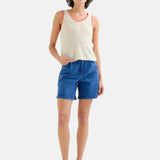 Compañía Fantástica - 62C10359 – Top blanco de punto calado con ribete en contraste - Mujer