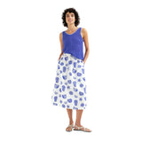 Compañía Fantástica - 62C10360 – Top azul de punto calado con ribete en contraste - Mujer
