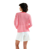 Compañía Fantástica - 62C10468 - Jersey de punto suave con estampado de rayas blanco y rojo - Mujer