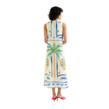 Compañía Fantástica - 62C11116 – Vestido estampado sin mangas de viscosa con forro interior - Mujer