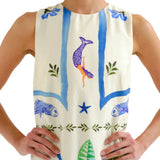 Compañía Fantástica - 62C11116 – Vestido estampado sin mangas de viscosa con forro interior - Mujer