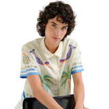 Compañía Fantástica - 62C11119 – Camisa estampada de manga corta - Mujer