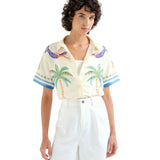 Compañía Fantástica - 62C11119 – Camisa estampada de manga corta - Mujer