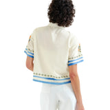 Compañía Fantástica - 62C11119 – Camisa estampada de manga corta - Mujer
