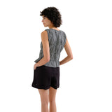 Compañía Fantástica - 62C11133 – Top de cuadros vichy negro de algodón y viscosa - Mujer