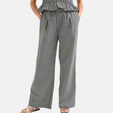 Compañía Fantástica - 62C11134 – Pantalones de cuadros vichy blanco y negro de algodón y viscosa - Mujer