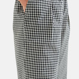 Compañía Fantástica - 62C11134 – Pantalones de cuadros vichy blanco y negro de algodón y viscosa - Mujer
