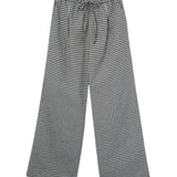 Compañía Fantástica - 62C11134 – Pantalones de cuadros vichy blanco y negro de algodón y viscosa - Mujer