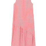 Compañía Fantástica - 62C11149 – Vestido 100% algodón con estampado vichy rojo - Mujer