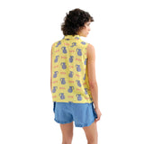 Compañía Fantástica – Brava 62C40100 – Camisa amarilla 100% viscosa con estampado - Mujer
