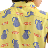 Compañía Fantástica – Brava 62C40100 – Camisa amarilla 100% viscosa con estampado - Mujer