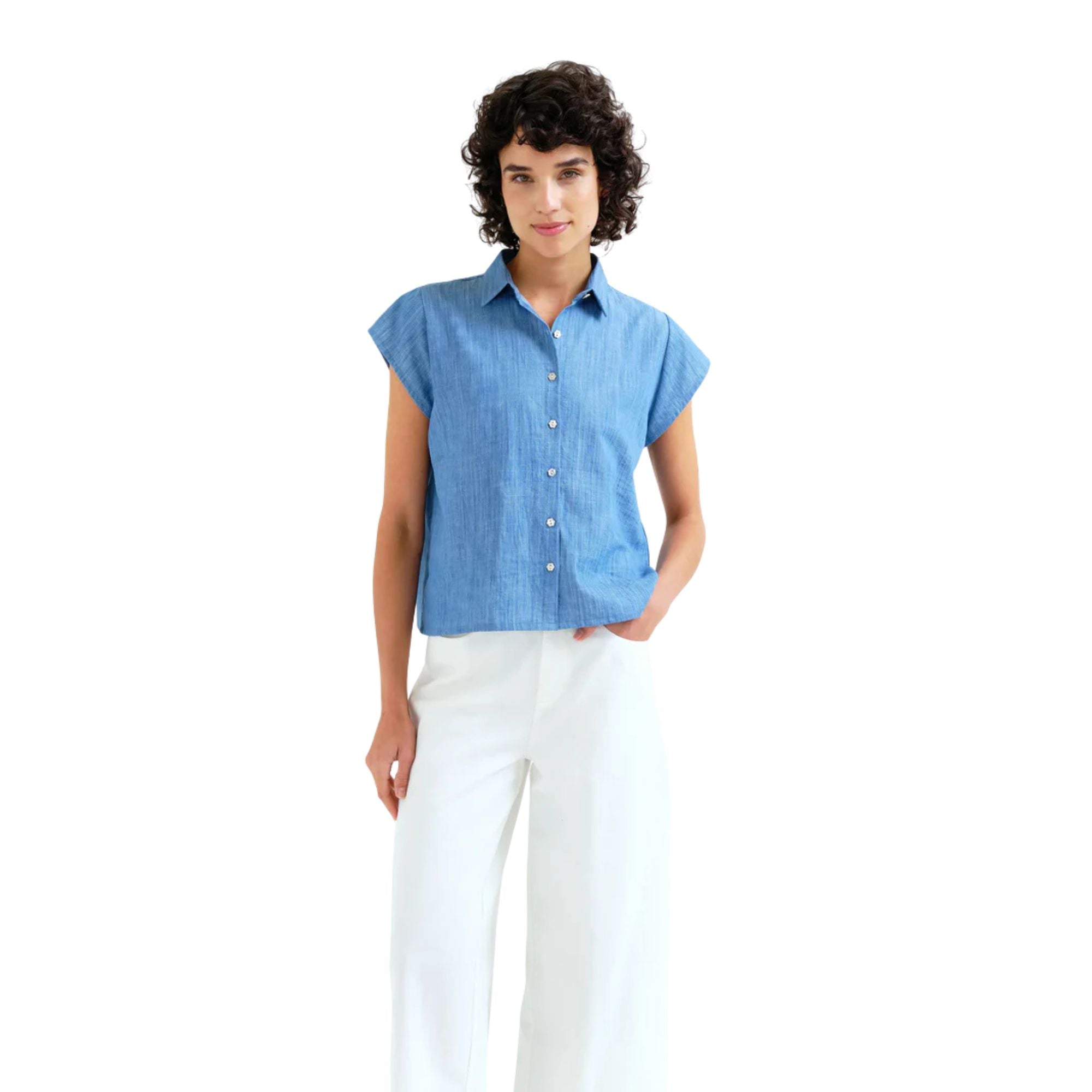 Camisa azul chambray mujer Compañía Fantástica Konestilochic