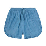 Compañía Fantástica - 62C40104 – Shorts azules 100% algodón Cambray con cintura elástica - Mujer