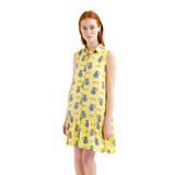 Vestido amarillo Compañía Fantástica mujer estampado Konestilochic