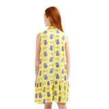 Compañía Fantástica - 62C40106 – Vestido corto amarillo 100% viscosa con estampado - Mujer