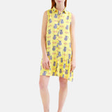 Compañía Fantástica - 62C40106 – Vestido corto amarillo 100% viscosa con estampado - Mujer