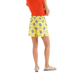 Compañía Fantástica - 62C40107 – Shorts amarillos 100% algodón con estampado Brava - Mujer