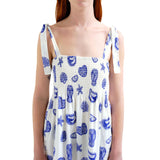 Compañía Fantástica - 62C41103 – Vestido largo 100% algodón con estampado Lobster - Mujer