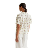 Compañía Fantástica - 62C41107 – Camisa blanca de manga corta con estampado de elefantes 100% viscosa - Mujer