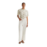 Compañía Fantástica - 62C41107 – Camisa blanca de manga corta con estampado de elefantes 100% viscosa - Mujer