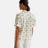 Compañía Fantástica - 62C41107 – Camisa blanca de manga corta con estampado de elefantes 100% viscosa - Mujer