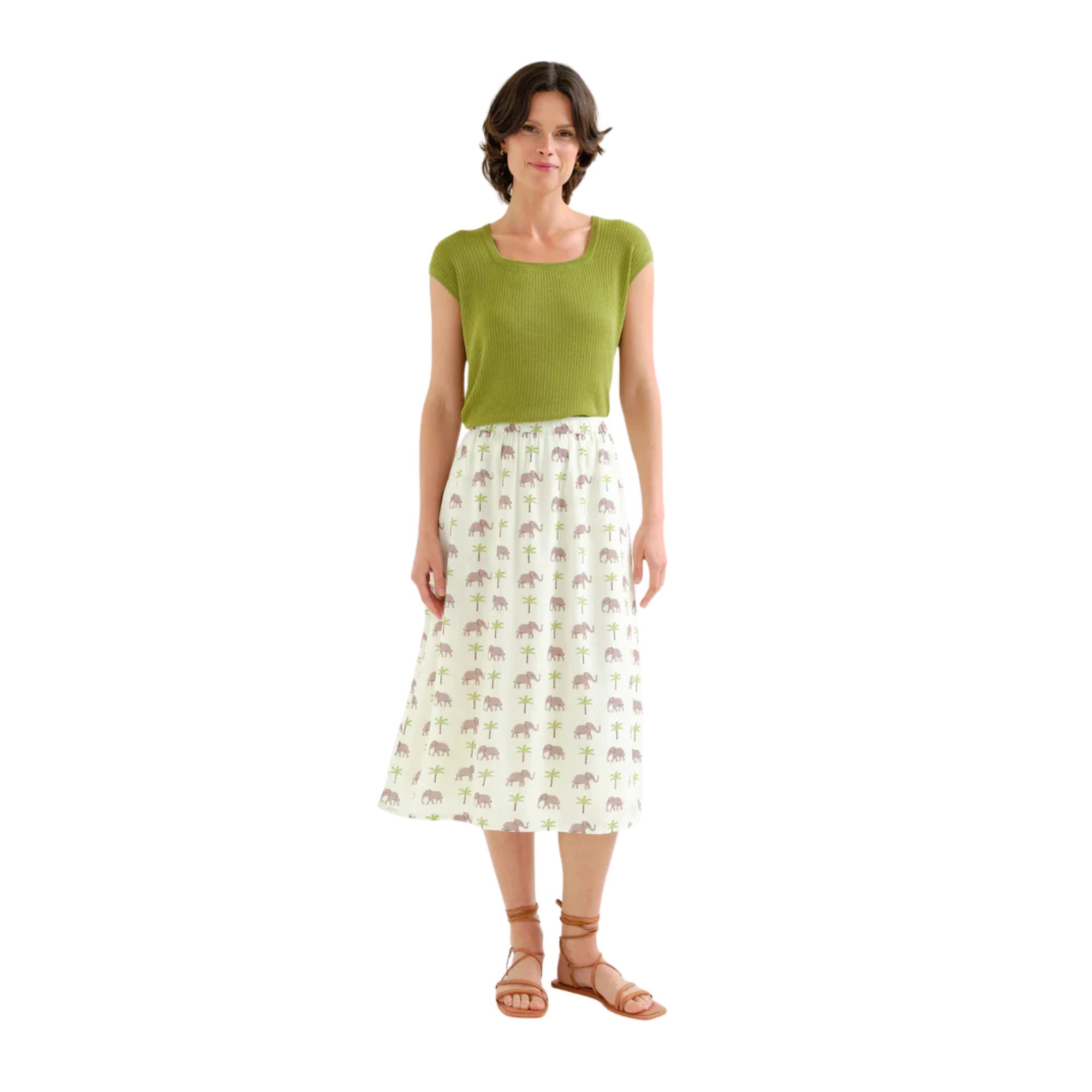 Falda verde elefantes Compañía Fantástica mujer Konestilochic
