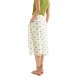 Compañía Fantástica - 62C41109 – Falda blanca 100% viscosa con estampado de elefantes - Mujer