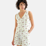 Compañía Fantástica - 62C41111 – Chaleco 100% algodón con estampado de elefantes - Mujer