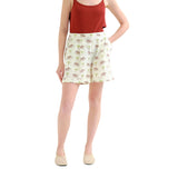 Compañía Fantástica - 62C41112 – Shorts blancos 100% algodón con estampado de elefantes - Mujer