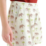 Compañía Fantástica - 62C41112 – Shorts blancos 100% algodón con estampado de elefantes - Mujer