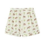 Compañía Fantástica - 62C41112 – Shorts blancos 100% algodón con estampado de elefantes - Mujer