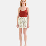 Compañía Fantástica - 62C41112 – Shorts blancos 100% algodón con estampado de elefantes - Mujer
