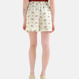 Compañía Fantástica - 62C41112 – Shorts blancos 100% algodón con estampado de elefantes - Mujer