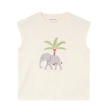 Compañía Fantástica - 62C42121 – Camiseta de manga corta 100% algodón con elefante estampado - Mujer