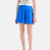 Compañía Fantástica - 62C43109 – Shorts azules 100% algodón con cintura elástica - Mujer