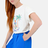 Compañía Fantástica - 62C43109 – Shorts azules 100% algodón con cintura elástica - Mujer