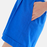 Compañía Fantástica - 62C43109 – Shorts azules 100% algodón con cintura elástica - Mujer