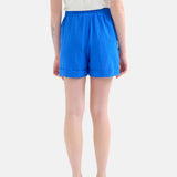 Compañía Fantástica - 62C43109 – Shorts azules 100% algodón con cintura elástica - Mujer